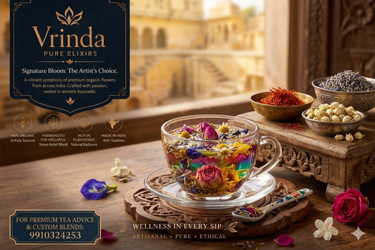 Vrinda Kashmiri Bloom Tea – Premium Dried Flower Tea | 20 Pyramid Tea Bags