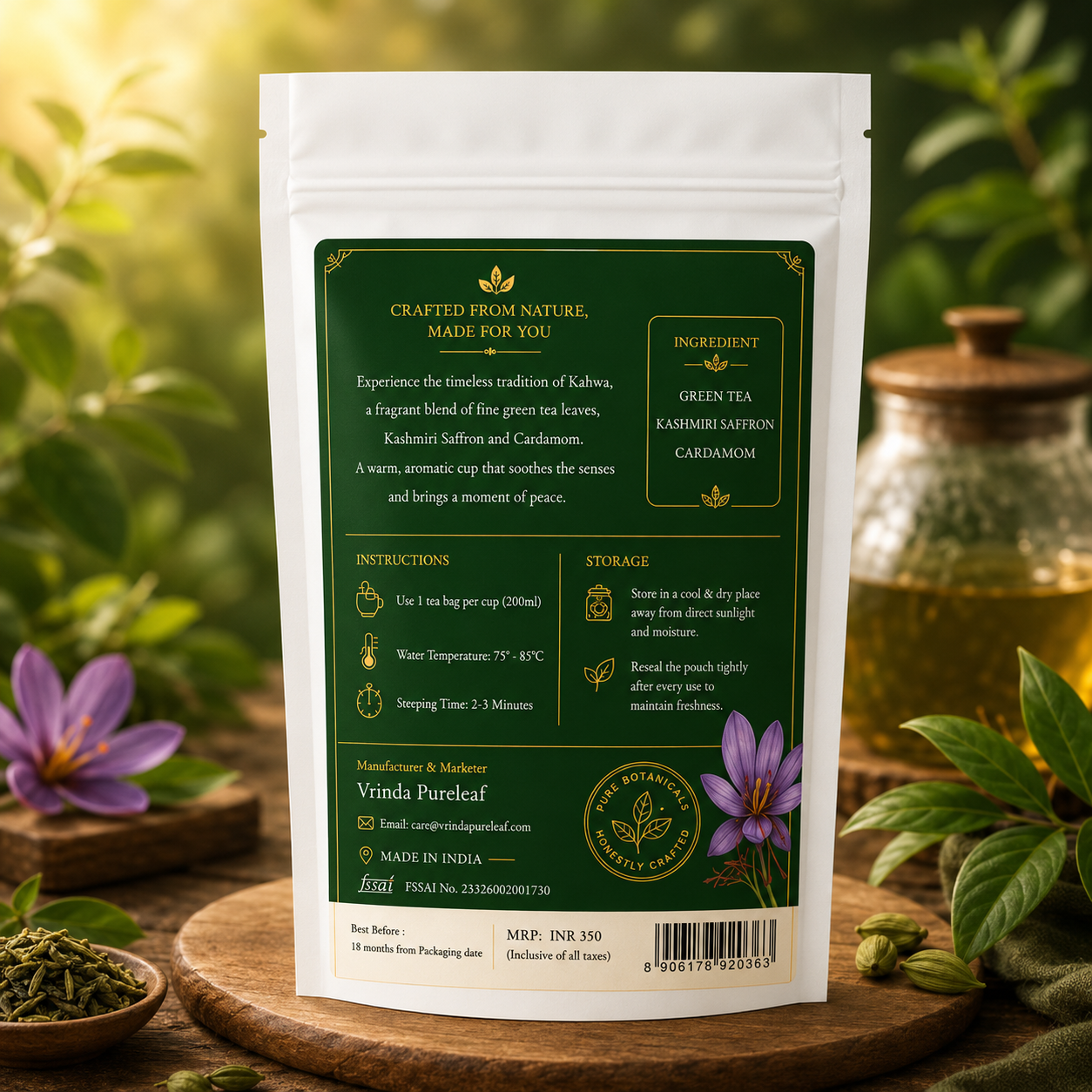 ZIP lock pouches kahwa tea